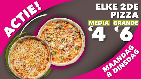 2de pizza vanaf €4!