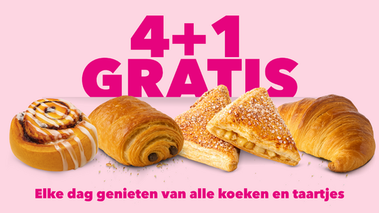 4+1 koeken gratis