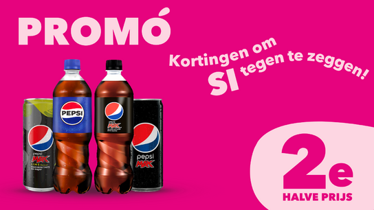 Pepsi 33cl of 50cl 2de -50% korting