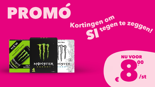 Monster 50cl Energy 4P voor € 8