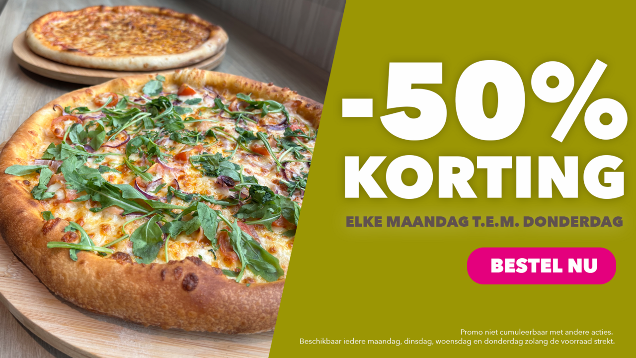 2e pizza aan -50% korting