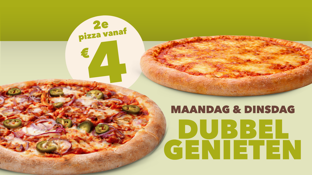 2e pizza voor maar €4!