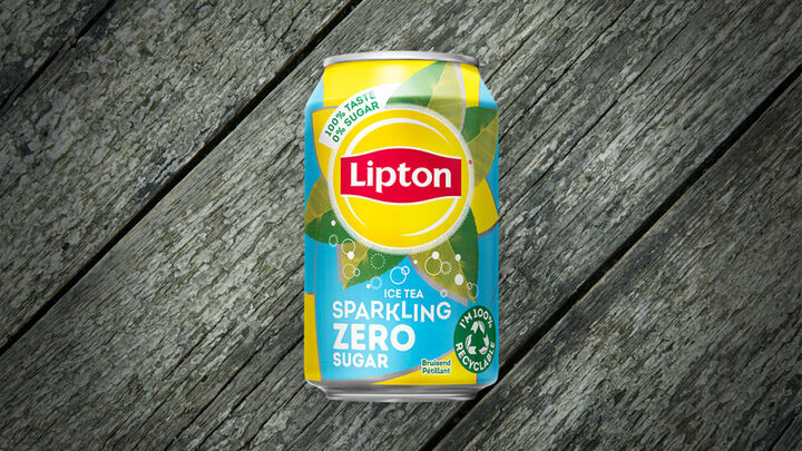 Foto van Lipton Sparkling Ice Tea Zero 33cl blik