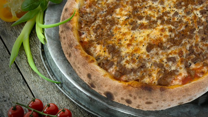 Foto van pizza bolognese