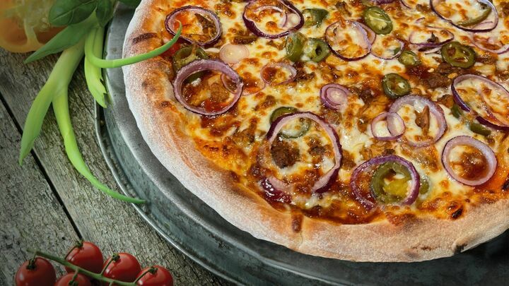 Foto van Pizza barbecue chicken